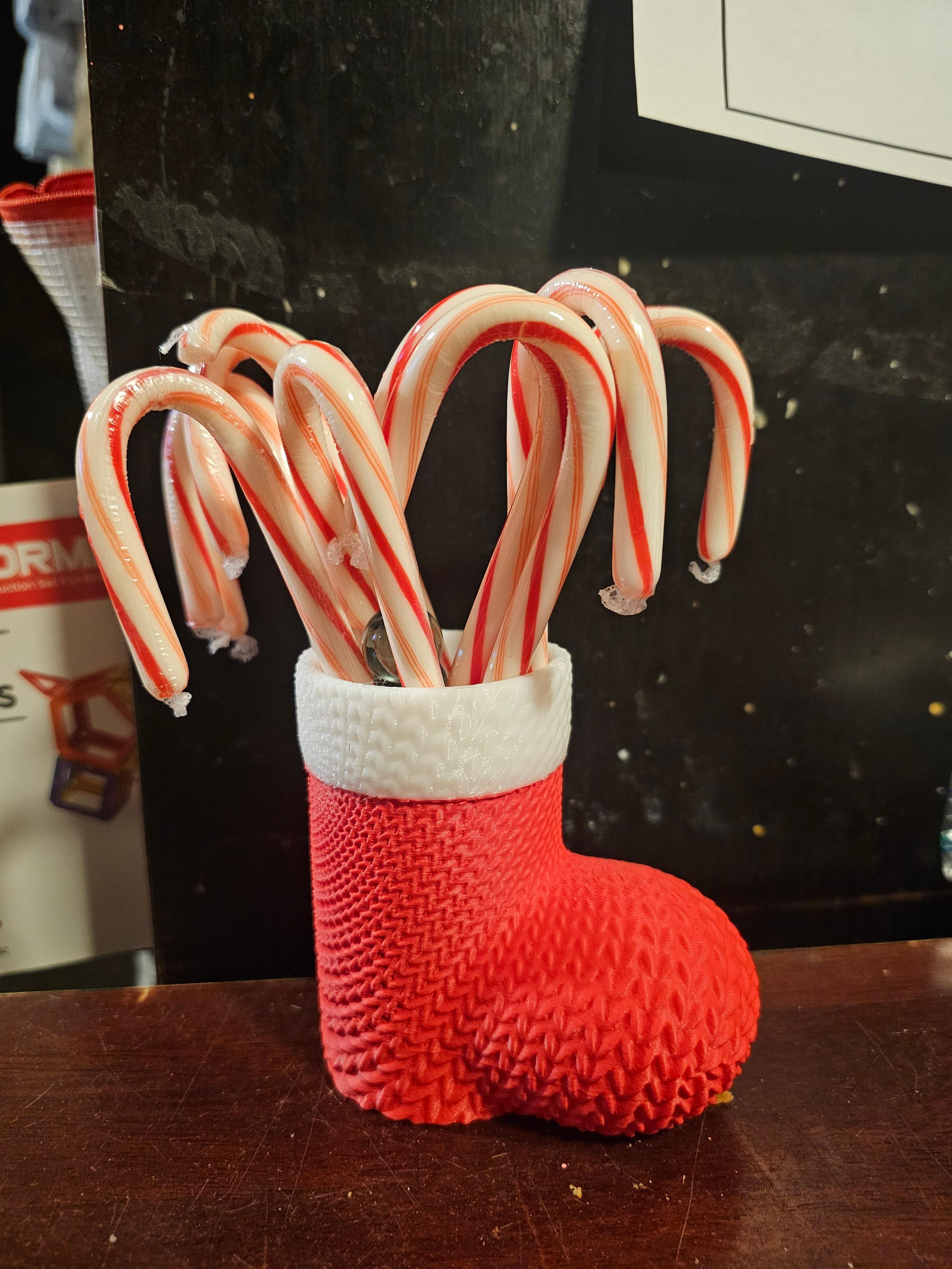 xmas knitted stocking cup .stl 3d model