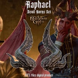Fantasy Devil Raphael Horns set from Baldurs Gate 3 3d model