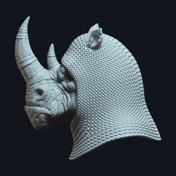 Rhinheart v9 Action Figure Head 3d model