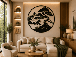 Zen Bonsai Mountains 2D Wall Art.stl 3d model