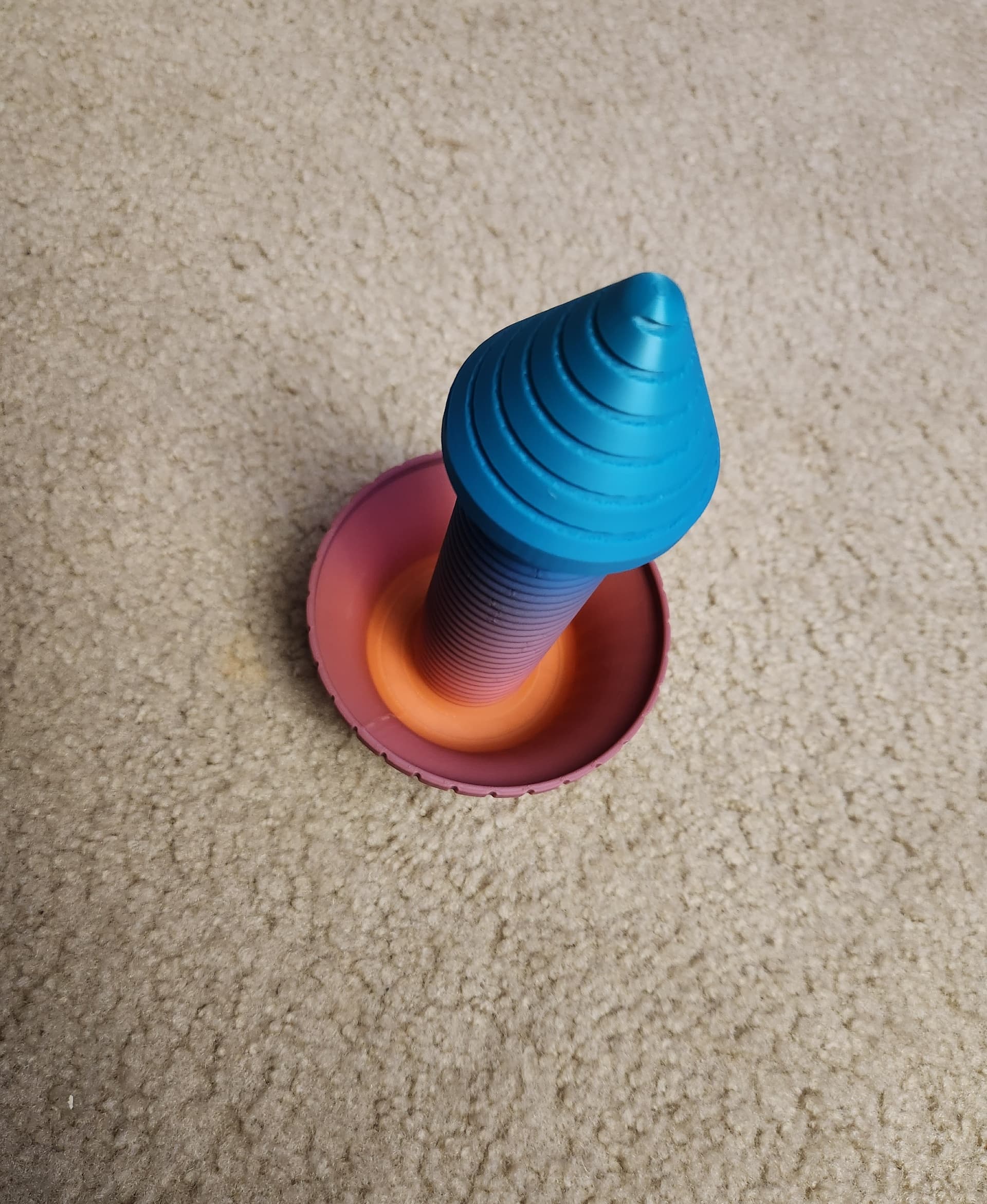 Creality rainbow filament on Bambu Lab X1C - hilt down.