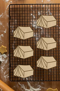 Tent Cookie Cutter, Biscuit Cutter 3d model