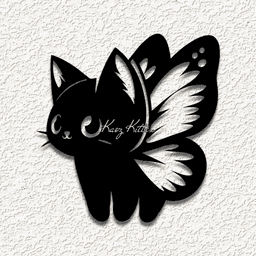 kitty cat fairy butterfly kitt wall art home decortl 3d model
