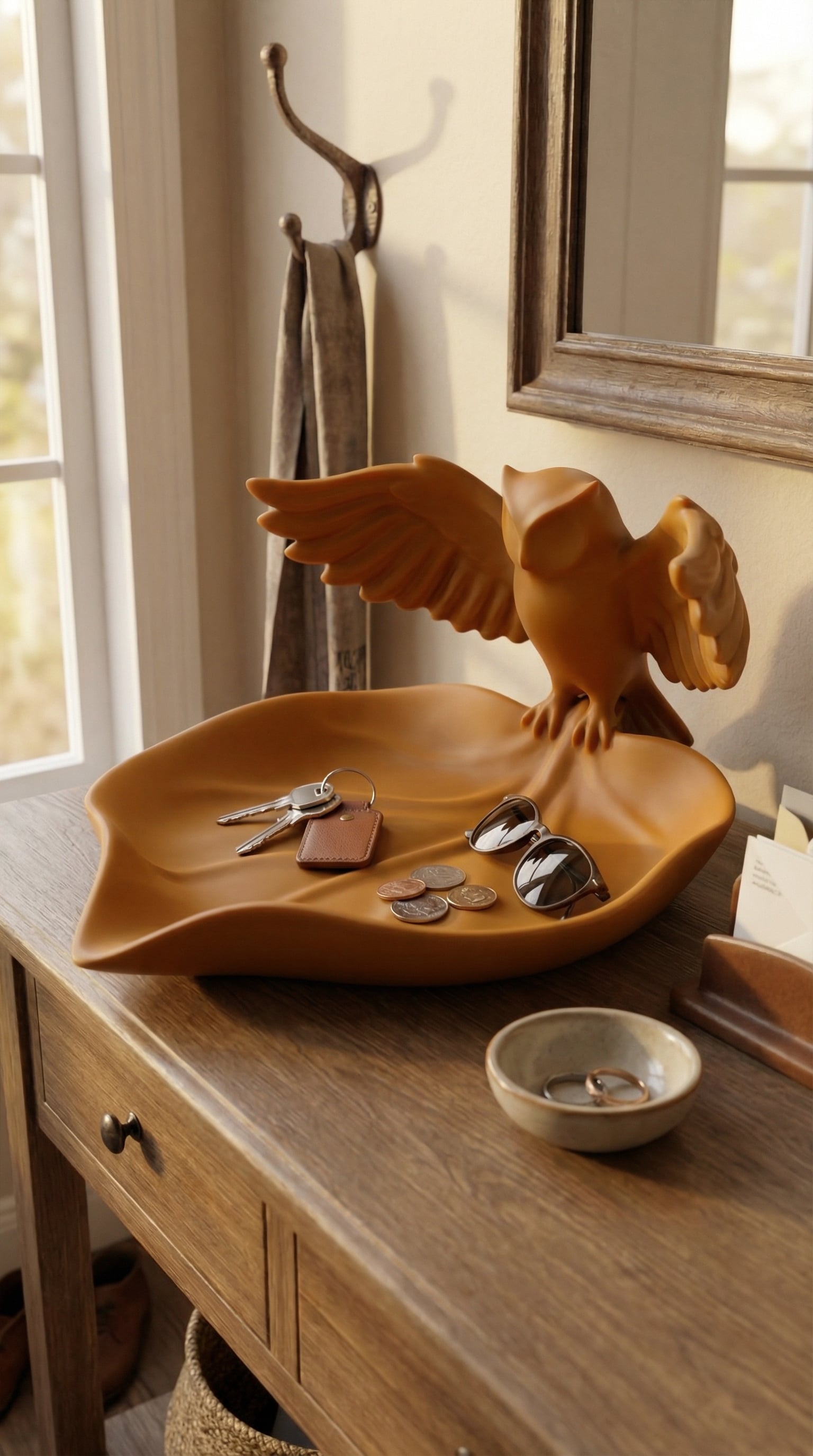 Sculptural Owl Entryway Catchall Tray | Modern Key Holder Organizer Decor 3d model