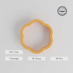 Flower Shape Cutter Set, 18 Sizes, Perfect for Cookies, Fondant & Clay, Nature & Botanical Bloom Design PRODUCT_1433 3d model