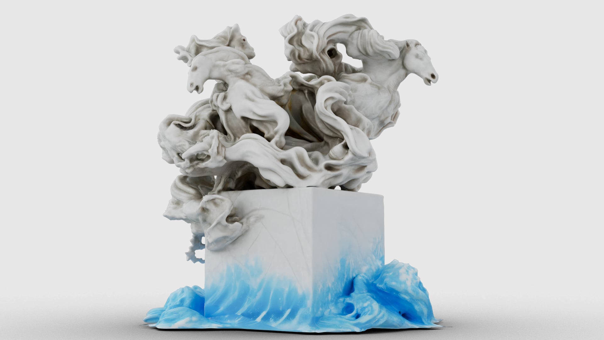 Marble Tempest Sculpture 3d model