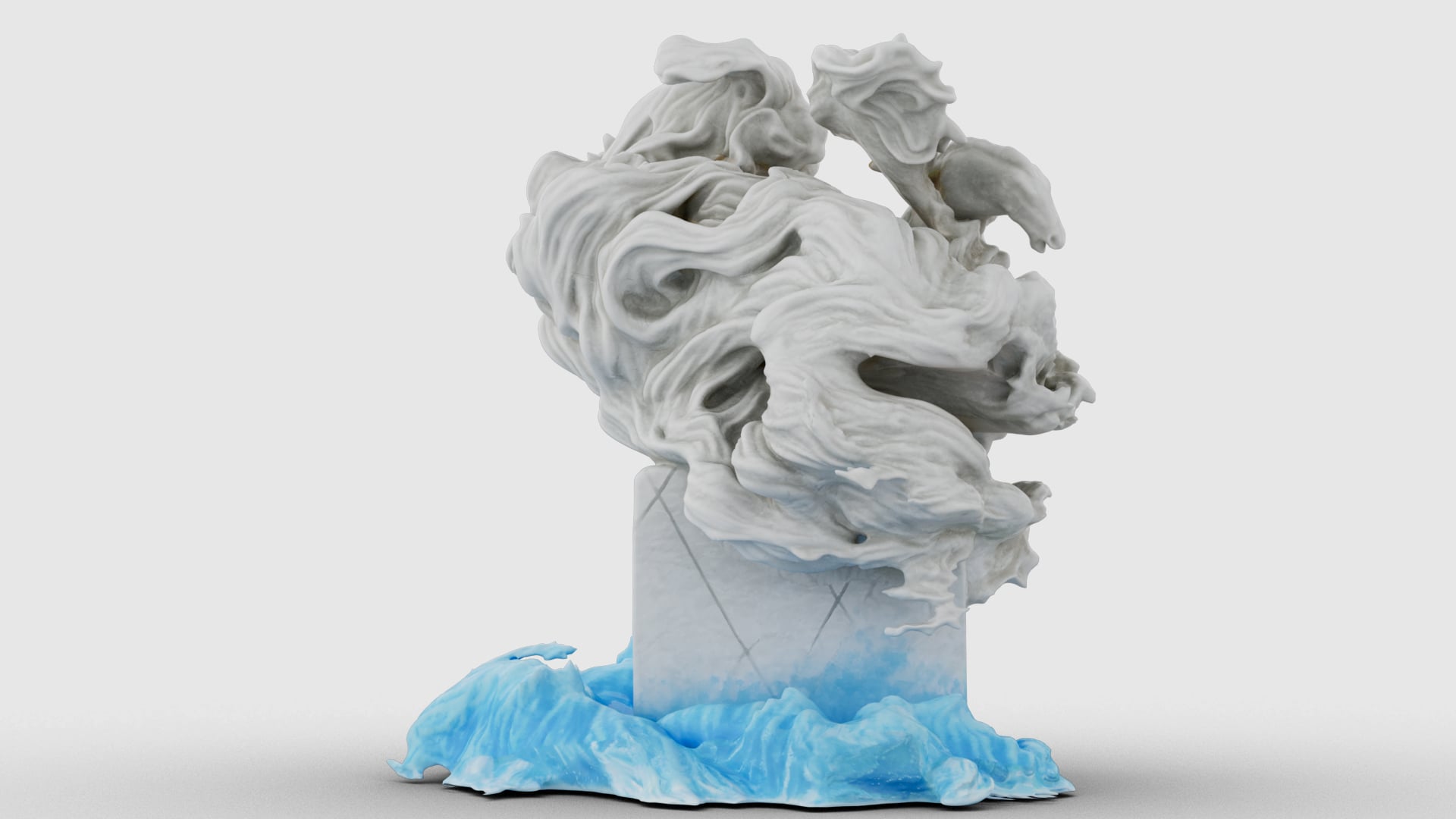 Marble Tempest Sculpture 3d model