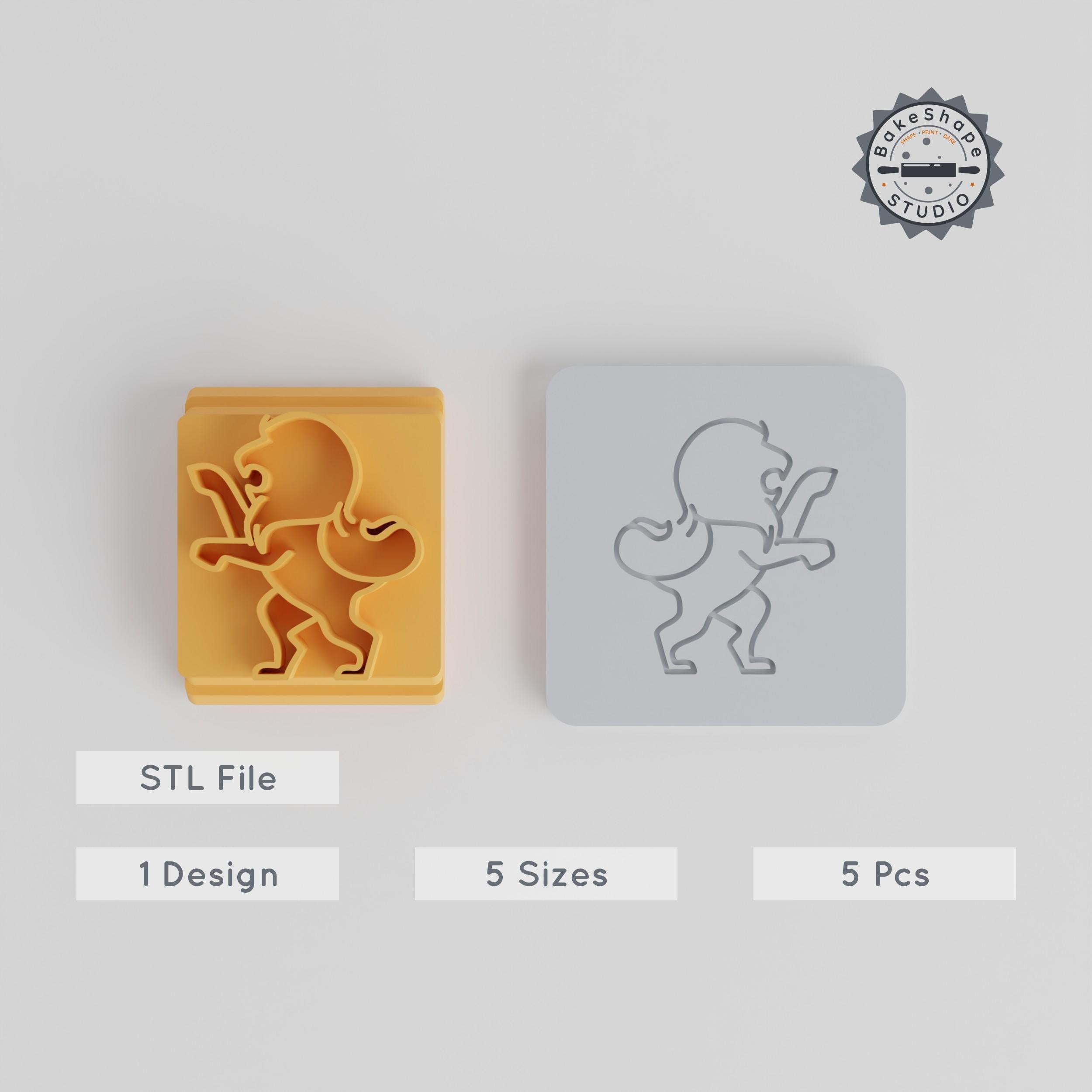 Lion Stamp Tile Collection, 5 Sizes, Perfect for Clay, Cookies & Fondant, Animal-Themed 3D Printing STL Files PRODUCT_3726 3d model
