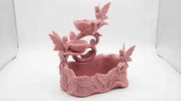 Fairy Desk Organizer with Tealight Bowl – Enchanted Forest Stationery Holder 3d model