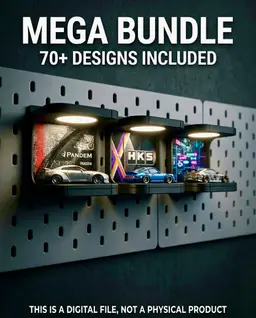 PREMIUM 1/64 Diecast Display Stand for IKEA Skadis | Modular, LED-Ready + 70 Backgrounds! 3d model