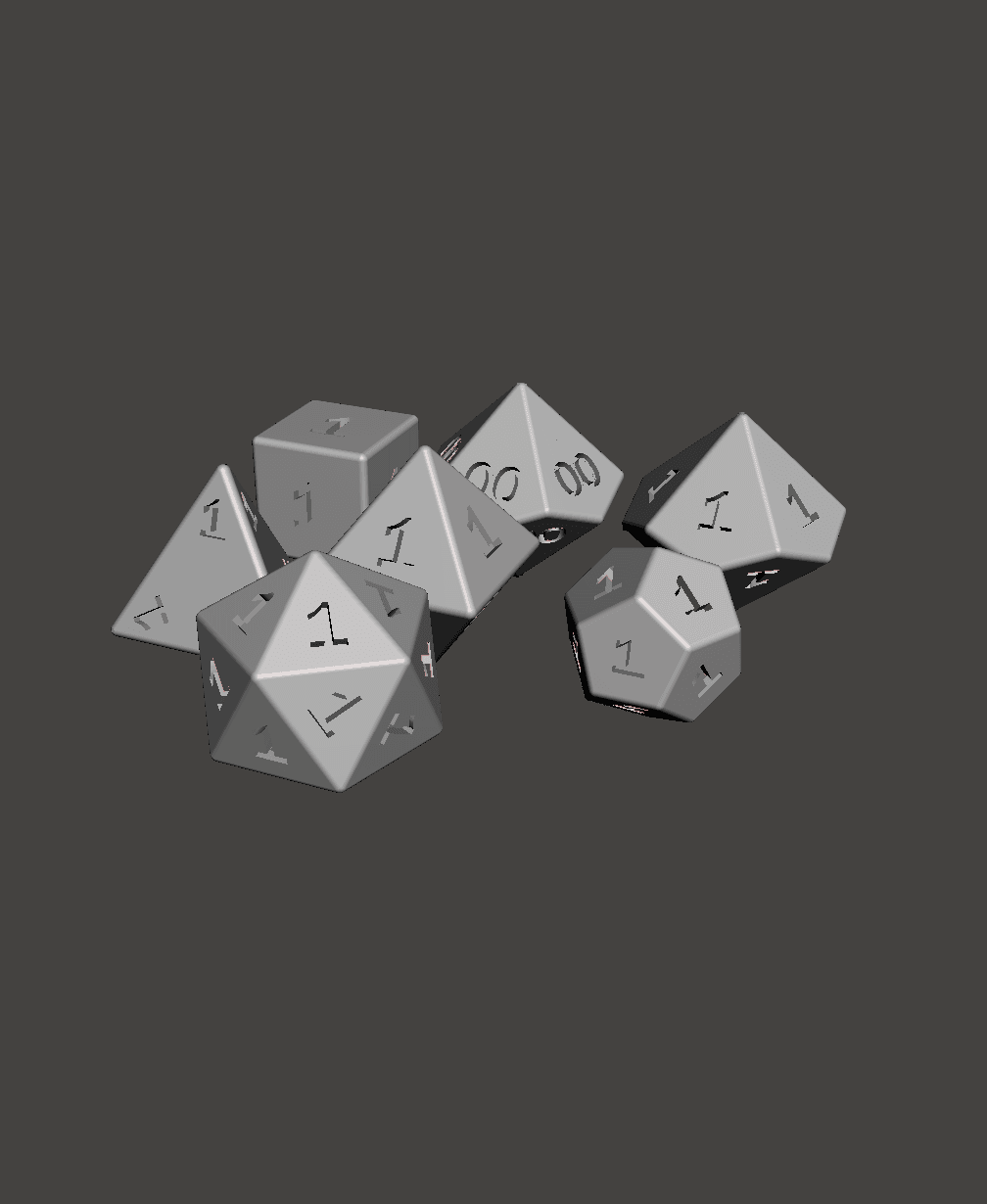 All Ones Dice Set - Large 3d model