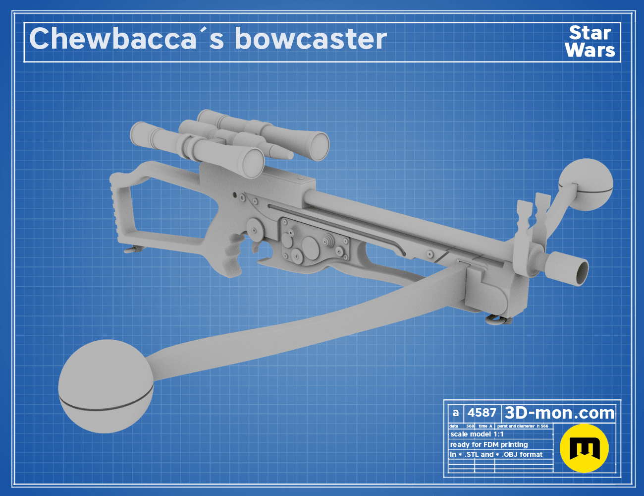 Chewbacca’s bowcaster 3d model