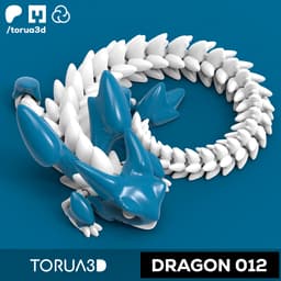 Articulated Dragon 012 - Print in place - No supports - STL 3d model