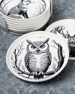 Midnight Forest Wildlife Stackable Coasters 3d model