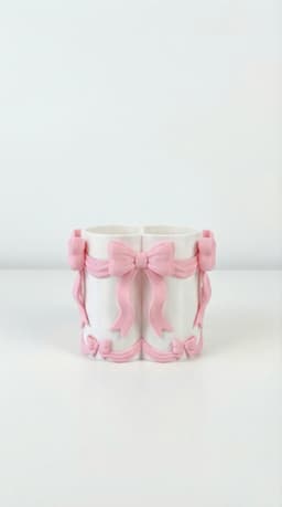 Aesthetic Coquette Bow Makeup Organizer & Vanity Brush Holder 3d model