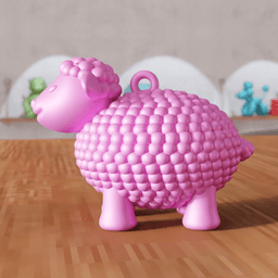 Cute Sheep Decorative Desktop Figure and Keychain 3d model