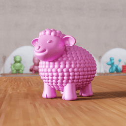 Cute Sheep Decorative Desktop Figure and Keychain 3d model