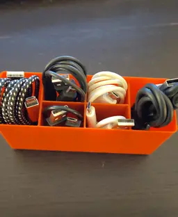 Gridfinity 6 Compartment USB Cable Bin (hollow bottom for space) 3d model