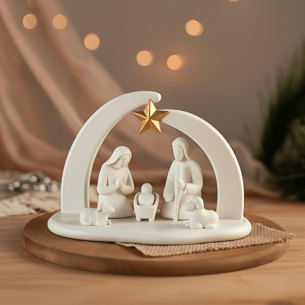 Minimalist Nativity Scene | Holy Family Christmas Decor | Modern Nativity Set 3d model