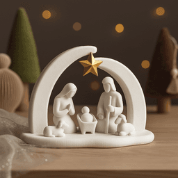 Minimalist Nativity Scene | Holy Family Christmas Decor | Modern Nativity Set 3d model