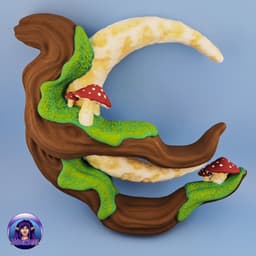 Moonlit Scene - Wall Shelf and Accessories 3d model