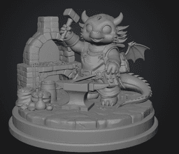 Blacksmith Dragon STL File for 3D Print 3d model