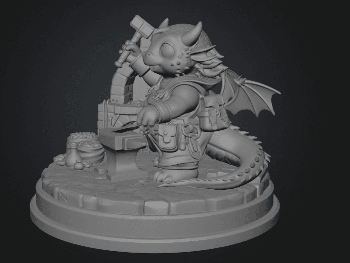 Blacksmith Dragon STL File for 3D Print 3d model
