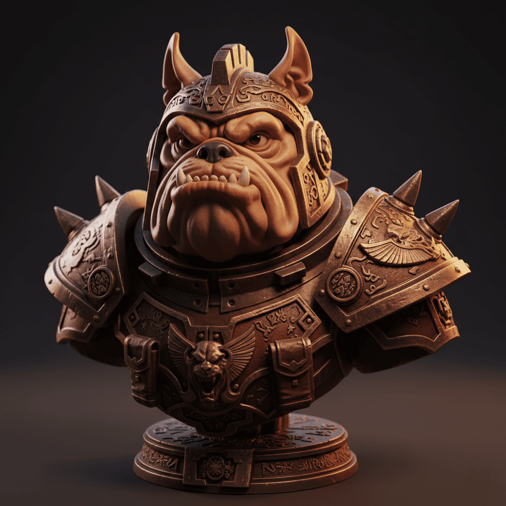 Space Bulldog Bust Trooper Detailed STL Design 3d model