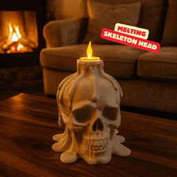 MELTING SKELETON HEAD WITH TEALIGHT / HALLOWEEN DECOR / DARK DECOR / GOTHIC 3d model