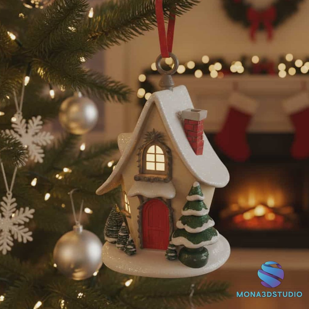 Magic Christmas Cottage Ornament 3d model