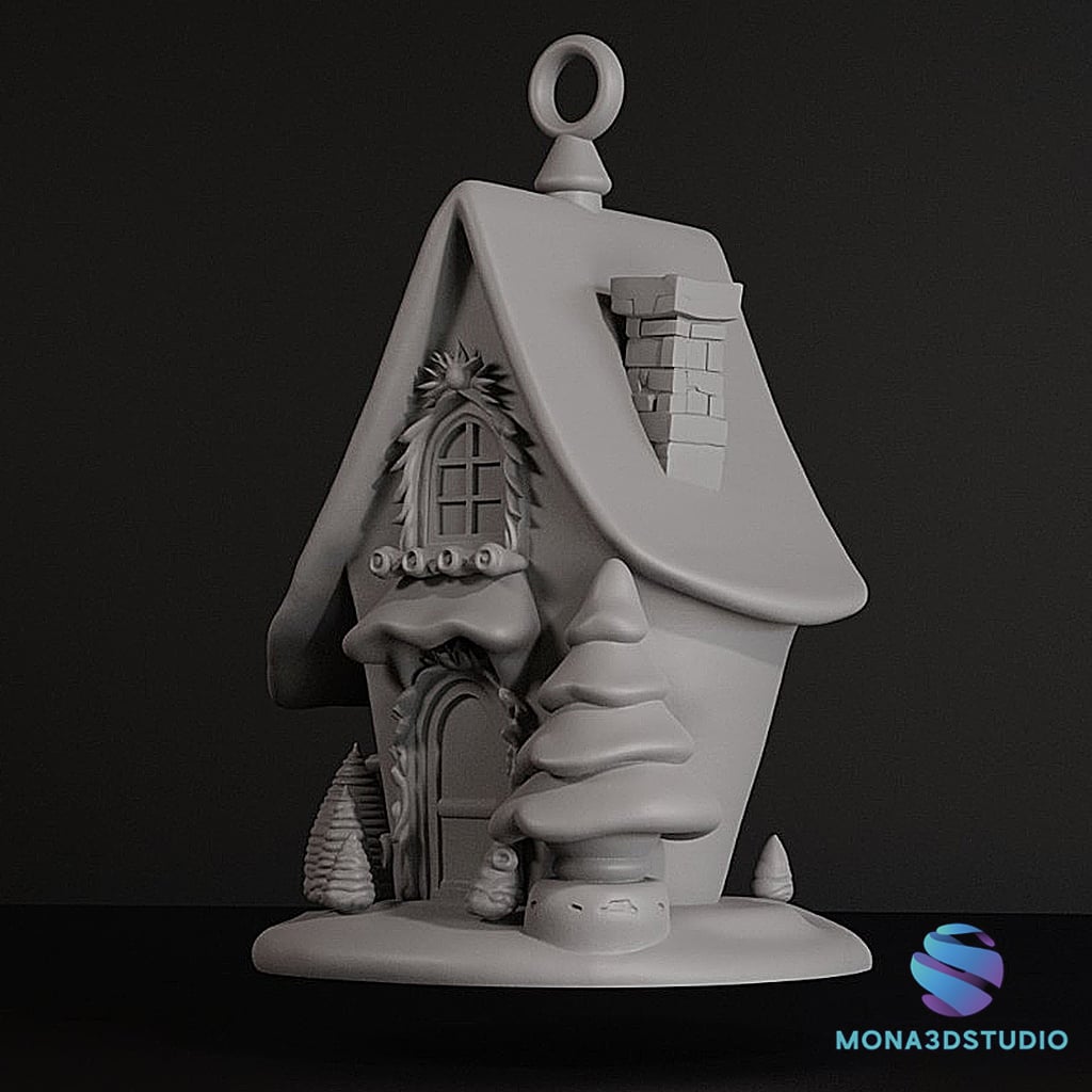 Magic Christmas Cottage Ornament 3d model