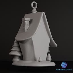 Magic Christmas Cottage Ornament 3d model