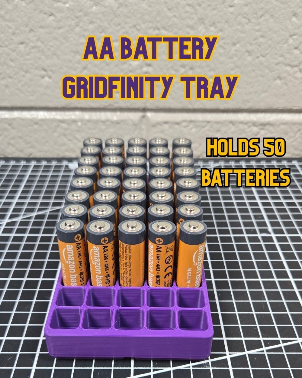 AA Gridfinity Battery Bin (4x2x3) 3d model