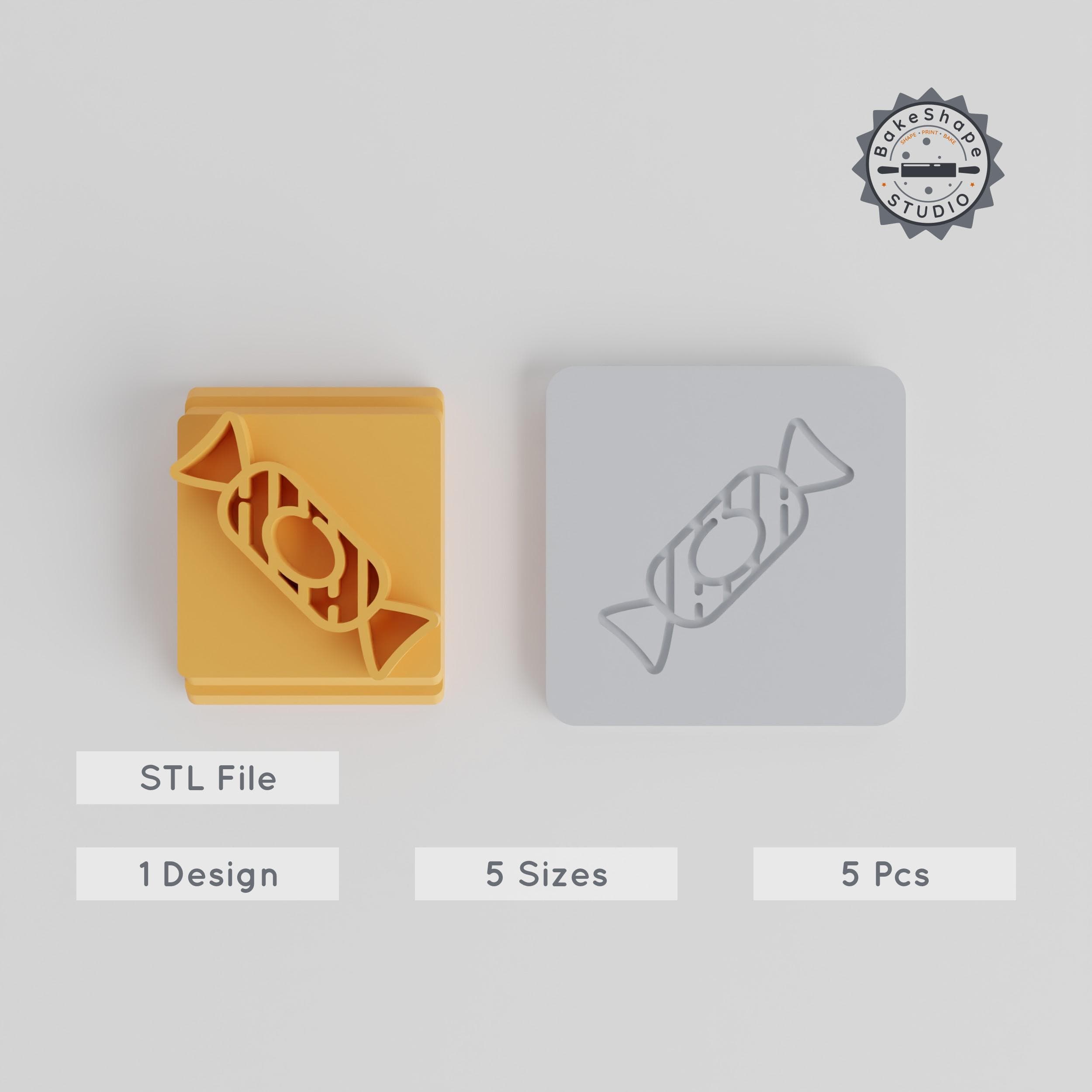 Candy Stamp Tile Set, 5 Sizes 20-40mm, Perfect for Clay, Cookies & Fondant, Holiday Sweet Motifs, Christmas & New Year Confections PRODUCT_3798 3d model