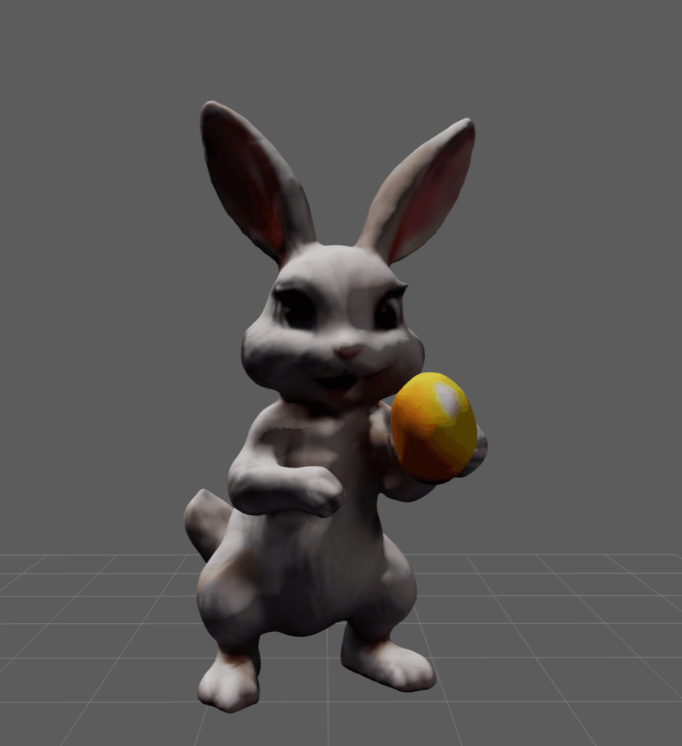 Bunny holding easter egg 3d model