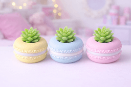 Mini Dessert Planter Set – Macaron, Donut, Cupcake & Cake Slice Succulent Pots (STL Bundle) 3d model