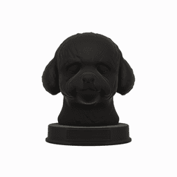 Bichon Frise Dog Bust with Personalized Nameplate - Custom Dog Statue 3d model
