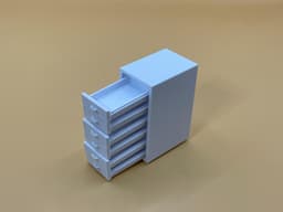 Miniature Rolling Storage Cabinet 3D STL – 1:12 Scale Drawer Unit for Dollhouses, Dioramas, Digital 3d model