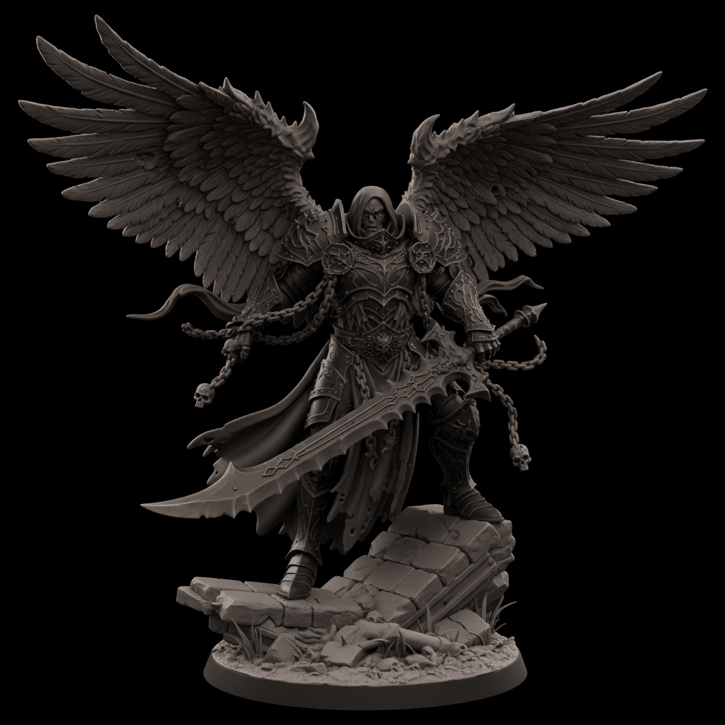 Fallen Angel Warrior Broken Wings High Detail STL 3d model