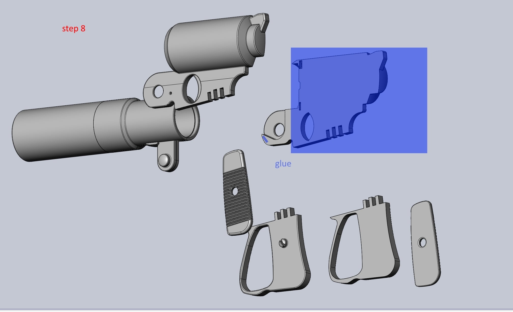 Laputa Gun Loadable Printable Assembly 3d model