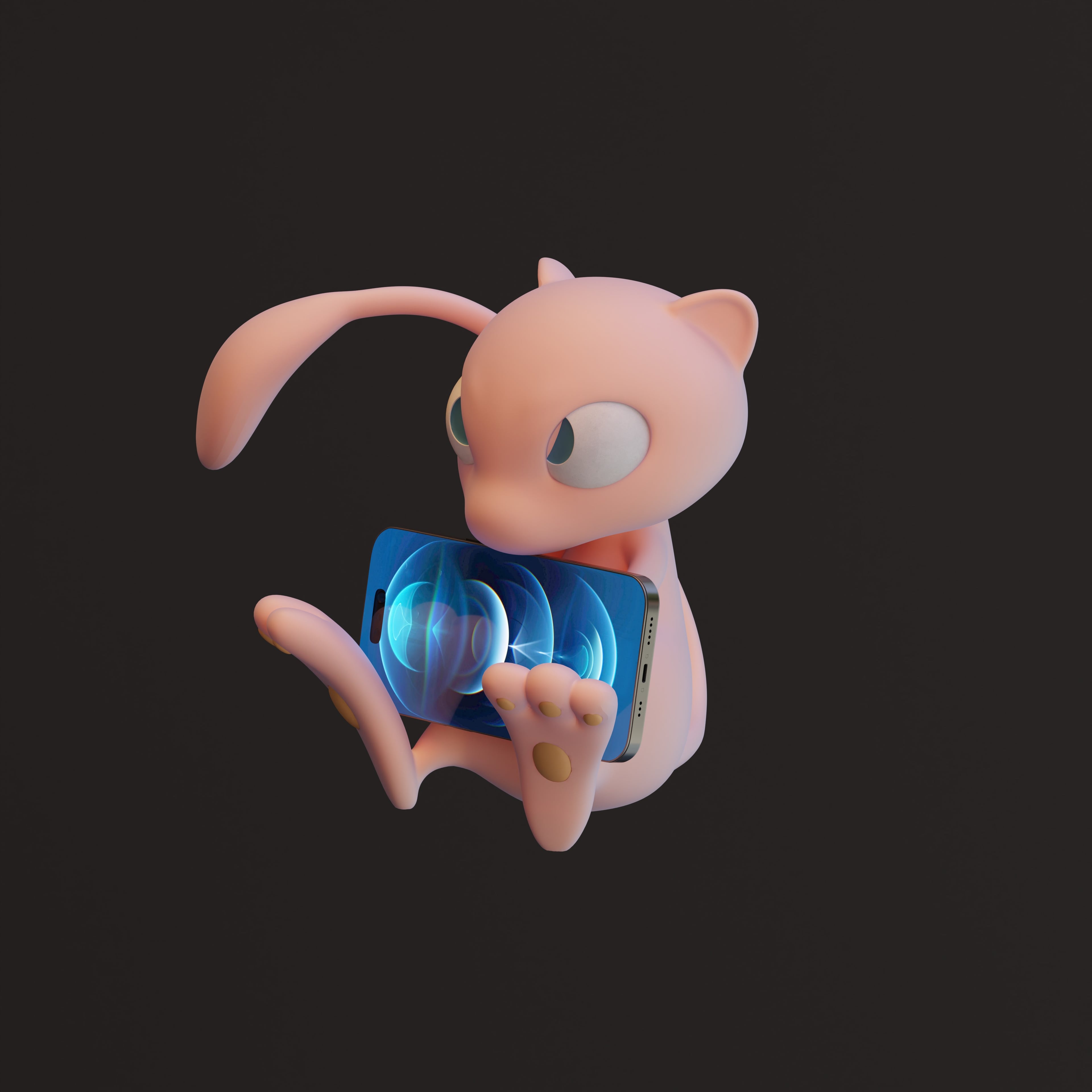 Mew Phone Stand Holder 3d model