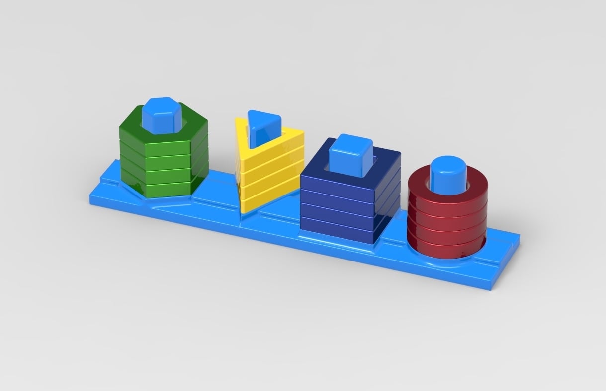 Fun Toy Shape Columns Puzzle 3d model