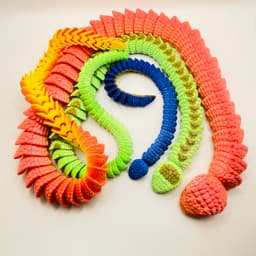 Giant Articulated Viper Snake 95cm / 37,4Inch - Flexi - Print in Place - No Supports 3d model