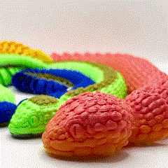 Giant Articulated Viper Snake 95cm / 37,4Inch - Flexi - Print in Place - No Supports 3d model