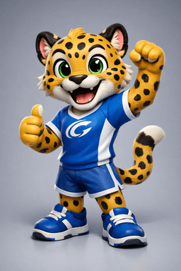 Cartoon Leopard Mascot Character 3d model