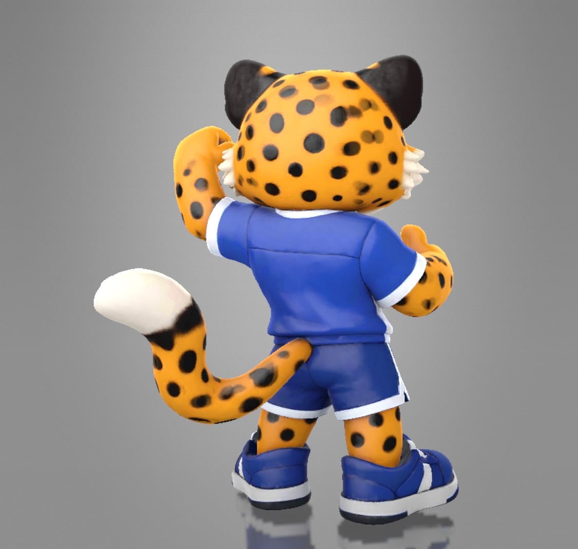 Cartoon Leopard Mascot Character 3d model