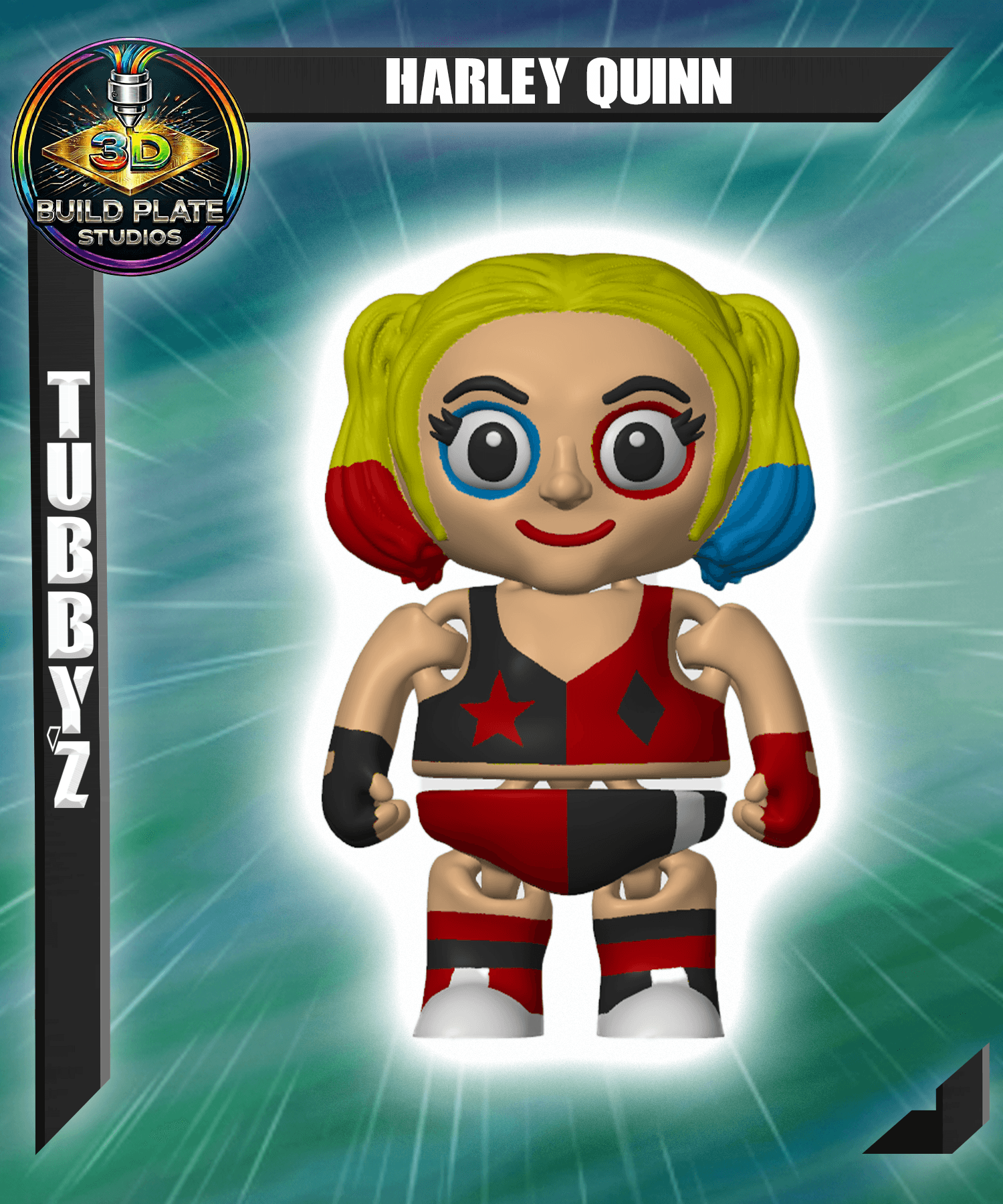 DC Harley Quinn Multicolor Flexi Print-In-Place 3d model
