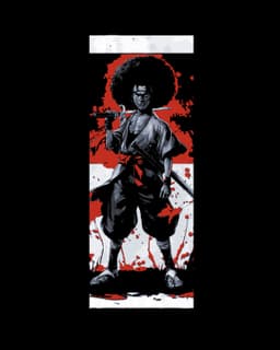 The legend of the afro samurai is celebrated with a Set of bookmarks 3d model