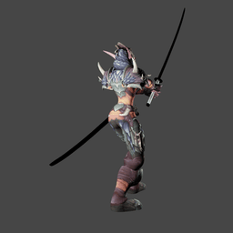 Female Elf Katana Warrior With and Without a Helmet v2.0 3d model