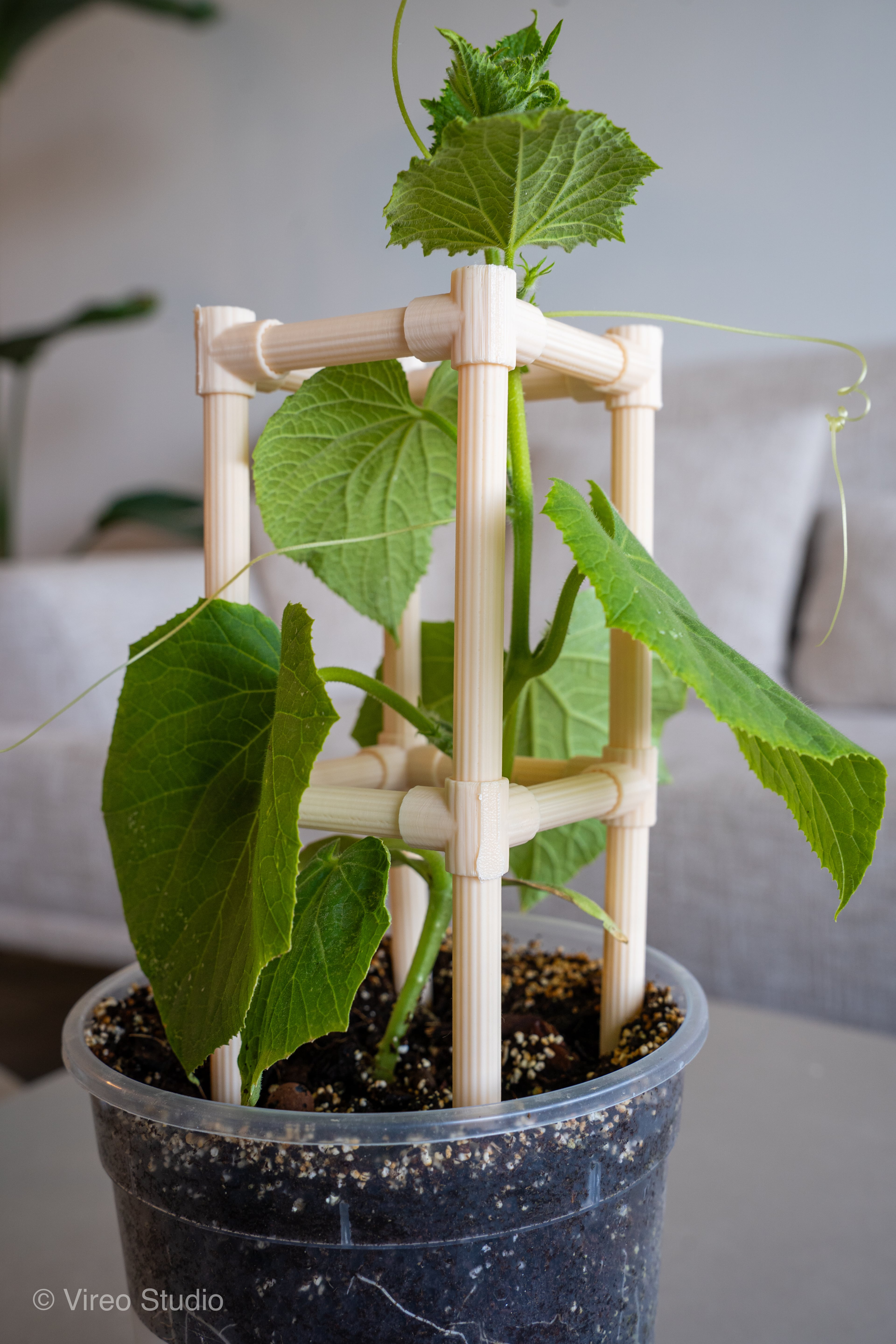 Pillaris Core Modular Trellis System – Fluted, Stackable Garden Support 3d model